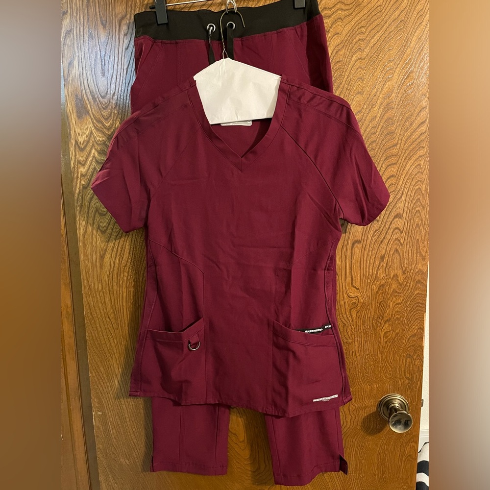 Burgundy Scrub Set with Pockets